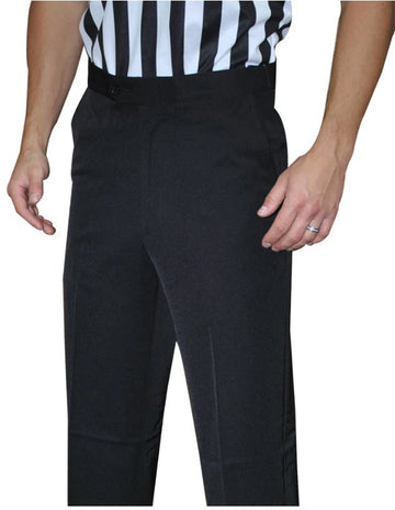Men's Polyester Flat Front Pants with Slash Pockets