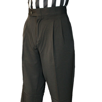 Women's Poly Spandex Stretch Pleated Pants w/Slash Pockets