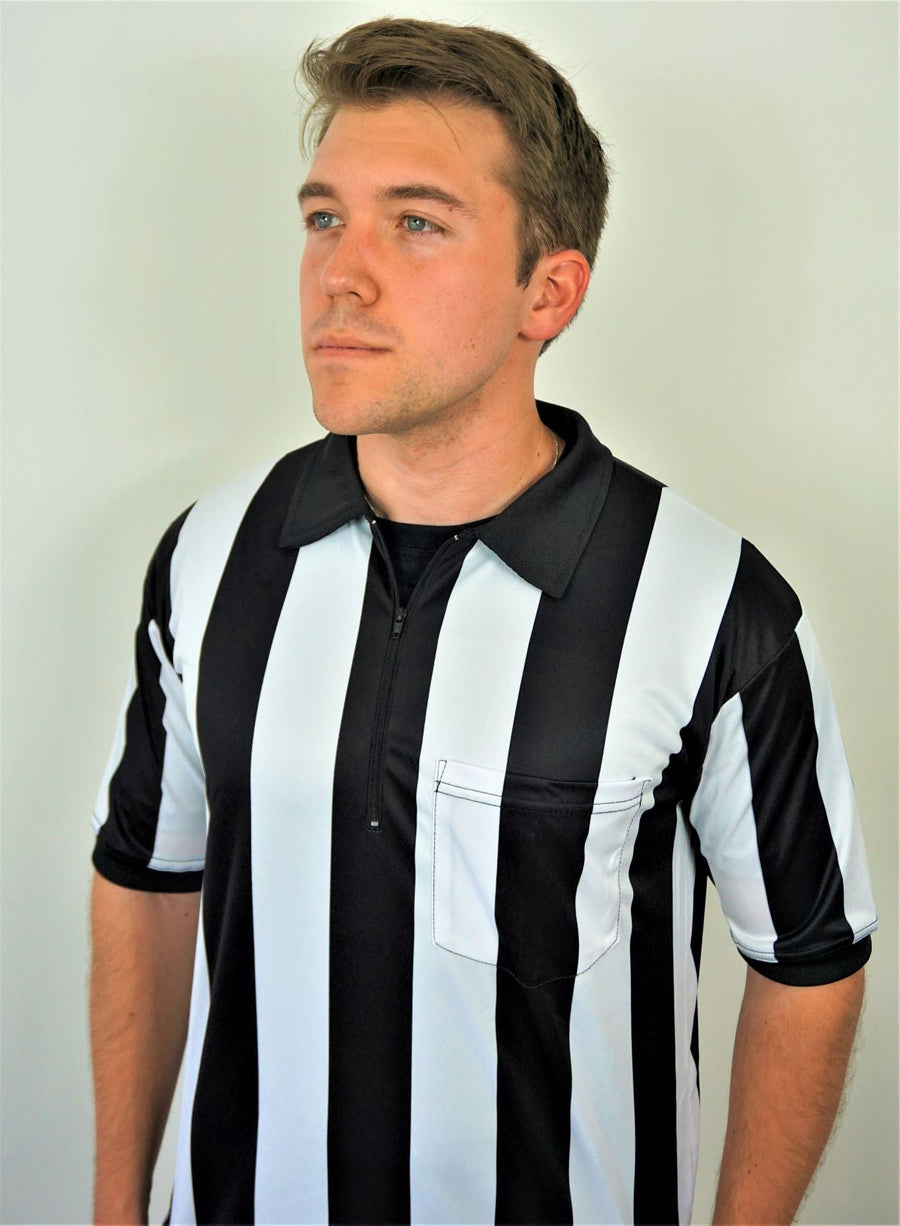 2 1/4 (2.25 inches) Striped Performance Football Sublimated Referee Shirt  | by Officials Depot LLC