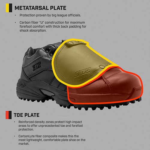 3n2 Reaction Pro Plate Umpire Shoe Lo Cut Patent Leather - D Width by Honig's
