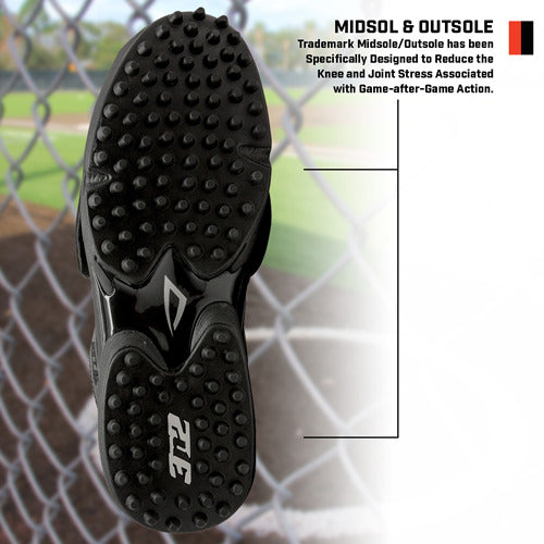 3n2 Reaction Pro Plate Umpire Shoe Lo Cut Patent Leather - D Width by Honig's