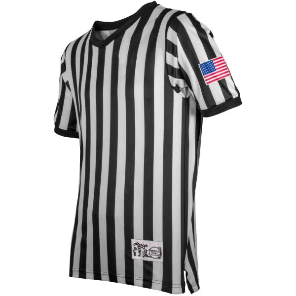 Honig's Ultra Tech V-Neck Basketball Officials Shirt with Flag