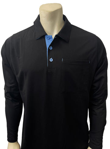 New! Smitty Major League Style Long Sleeve Shirt- Black with Blue Accents