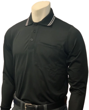 Smitty Body Flex Long Sleeve Umpire Shirt- Black