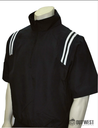 Smitty Umpire 1/2 Zipper Short Sleeve Pullover - Black w/ White
