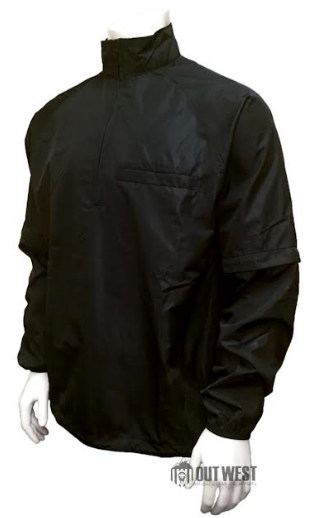 Smitty Major League Style Lightweight Convertible Sleeve Jacket - Black