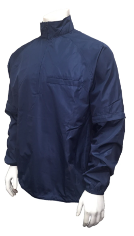 Major League Style Lightweight Convertible Sleeve Jacket - Navy