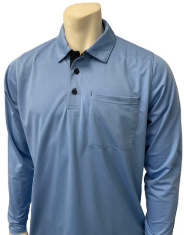 Smitty Major League Style Long Sleeve Shirt- Blue with Black Accents