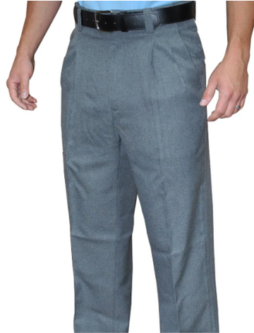 Pleated Umpire Base Pants w/ Expander Waistband- Heather Grey