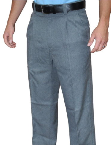 Pleated Umpire Base Pants w/ Expander Waistband- Heather Grey