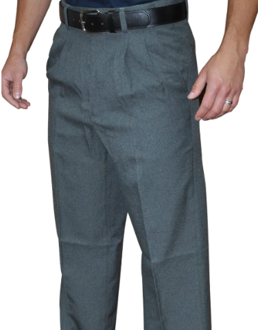 Smitty Pleated Umpire Plate Pants with Expander Waistband- Charcoal Grey