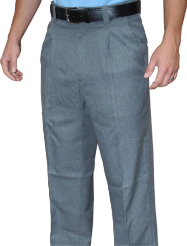 Smitty Pleated Umpire Plate Pants with Expander Waistband- Heather Grey