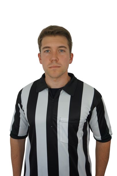 2 1/4 (2.25 inches) Striped Performance Football Sublimated Referee Shirt  | by Officials Depot LLC