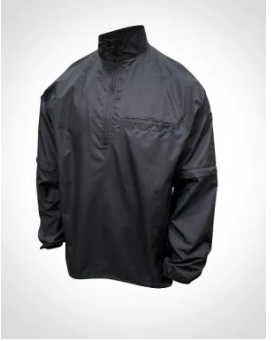 Honig's 1/4 Zip All Black Lightweight Convertible Jacket