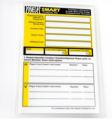 Ref Smart Severe Weather Rewritable Game Card