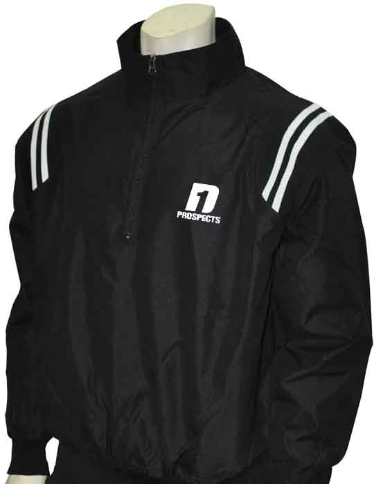 D1 Prospects Umpire Jacket LS Pullover - Black w/ White Shoulder
