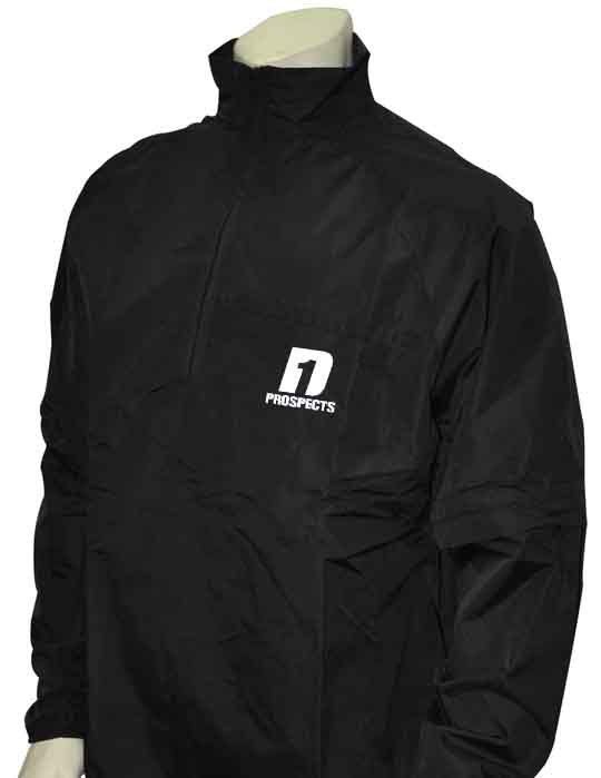 D1 Prospects Major League Style Lightweight Convertible Sleeve Jacket - Black