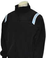 Major League Style Thermal Fleece Jacket - Black w/ White/Powder Blue Trim