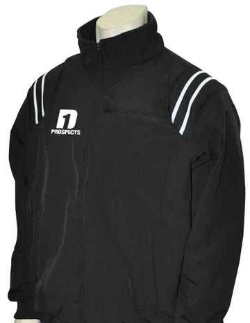 D1 Prospects Major League Style Thermal Fleece Jacket - Black w/ White/Black Trim