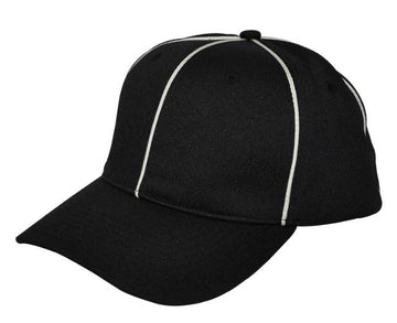 Smitty Black w/ White Piping Tri-Blend Knit Performance Officials Hat