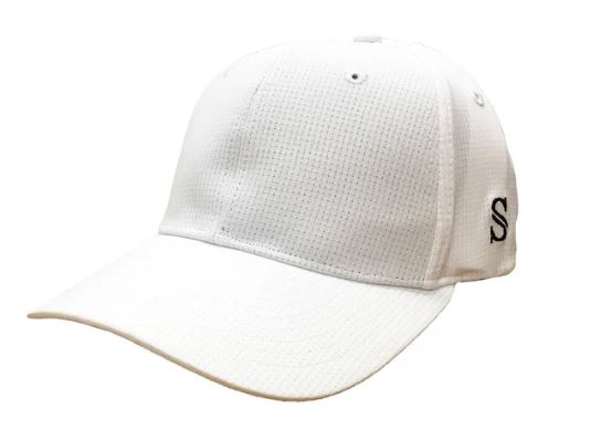 Solid White Woven Poly High Performance Low Profile Hat