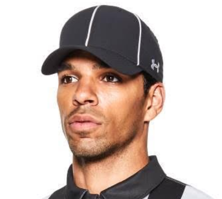 Under Armour Football Referee Black w/ White Piping Hat